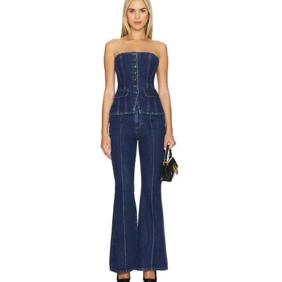 self-portrait Denim Jumpsuit jean size 2
